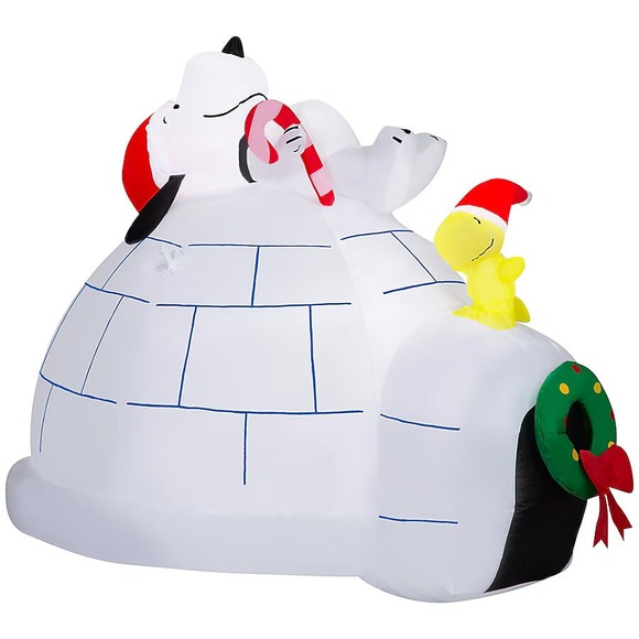 Peanuts 4-ft Snoopy & Woodstock Igloo Christmas Holiday Airblown Inflatable - Picture 2 of 5